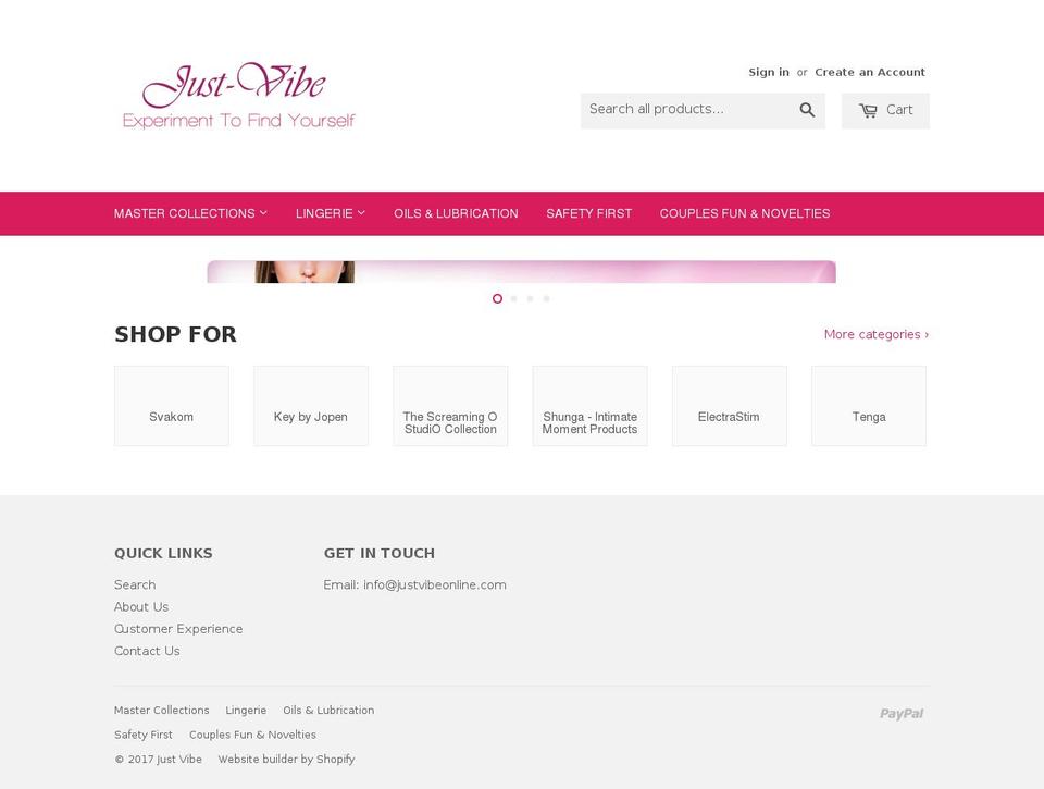 justvibeonline.com shopify website screenshot