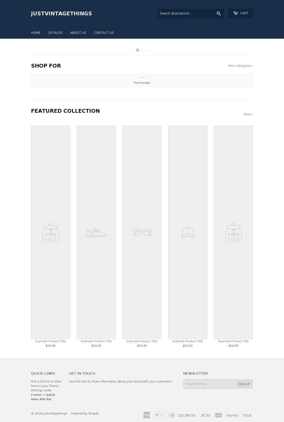 justvintagethings.com — Shopify storefront screenshot