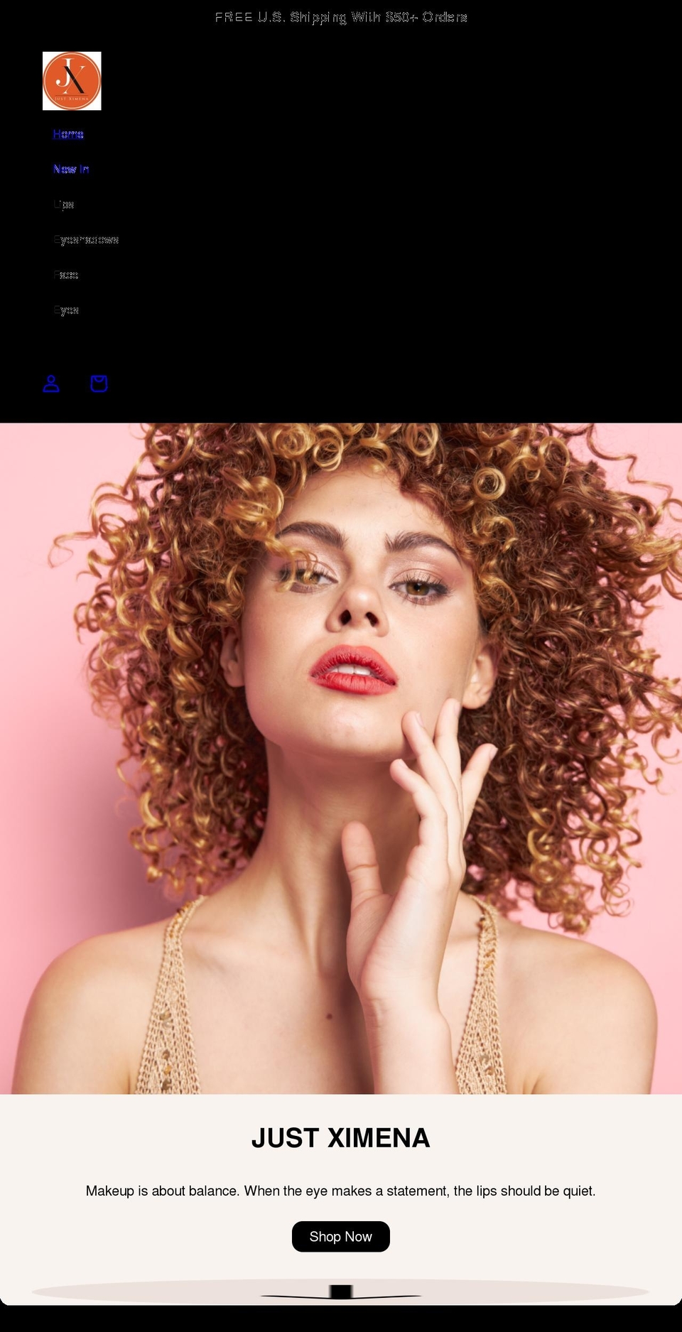 justximena.com shopify website screenshot