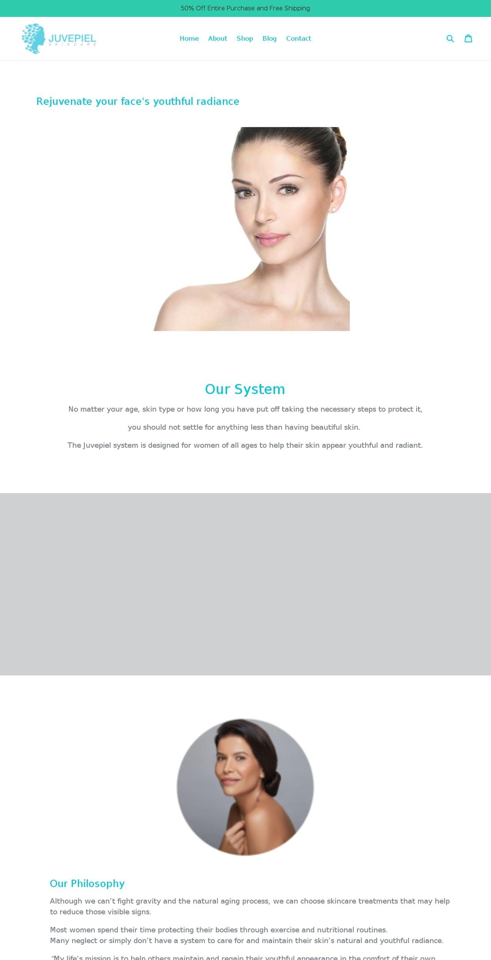 juvepielskincare.com shopify website screenshot