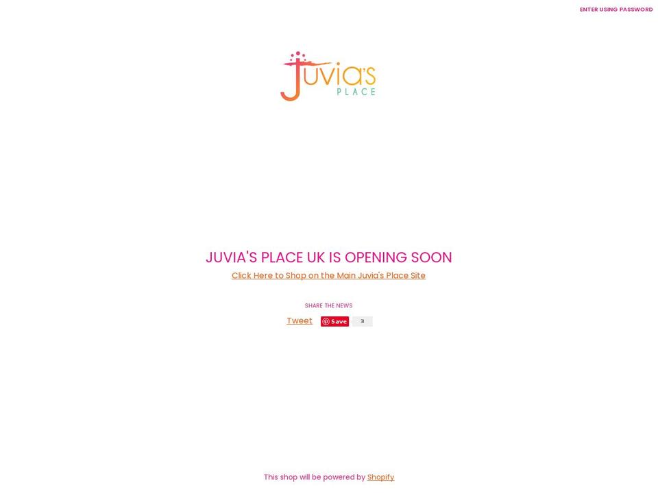juviasplace.co.uk shopify website screenshot