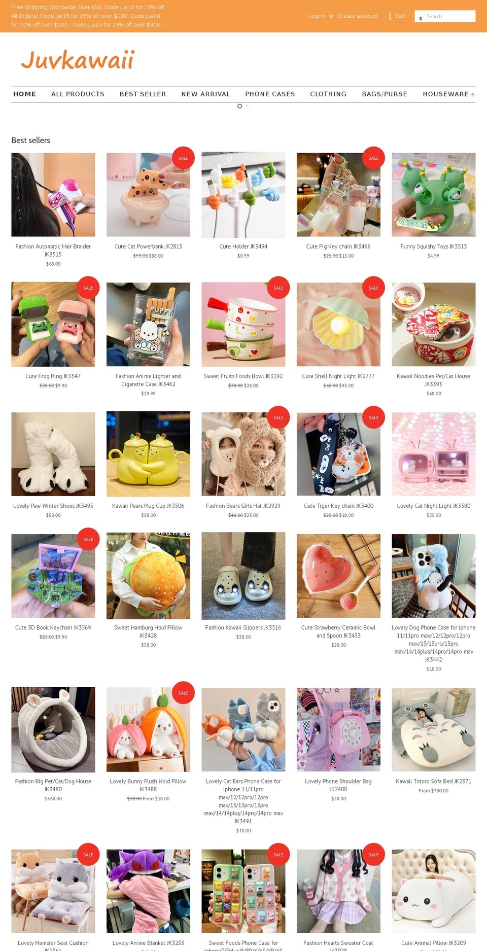 juvkawaii.com shopify website screenshot