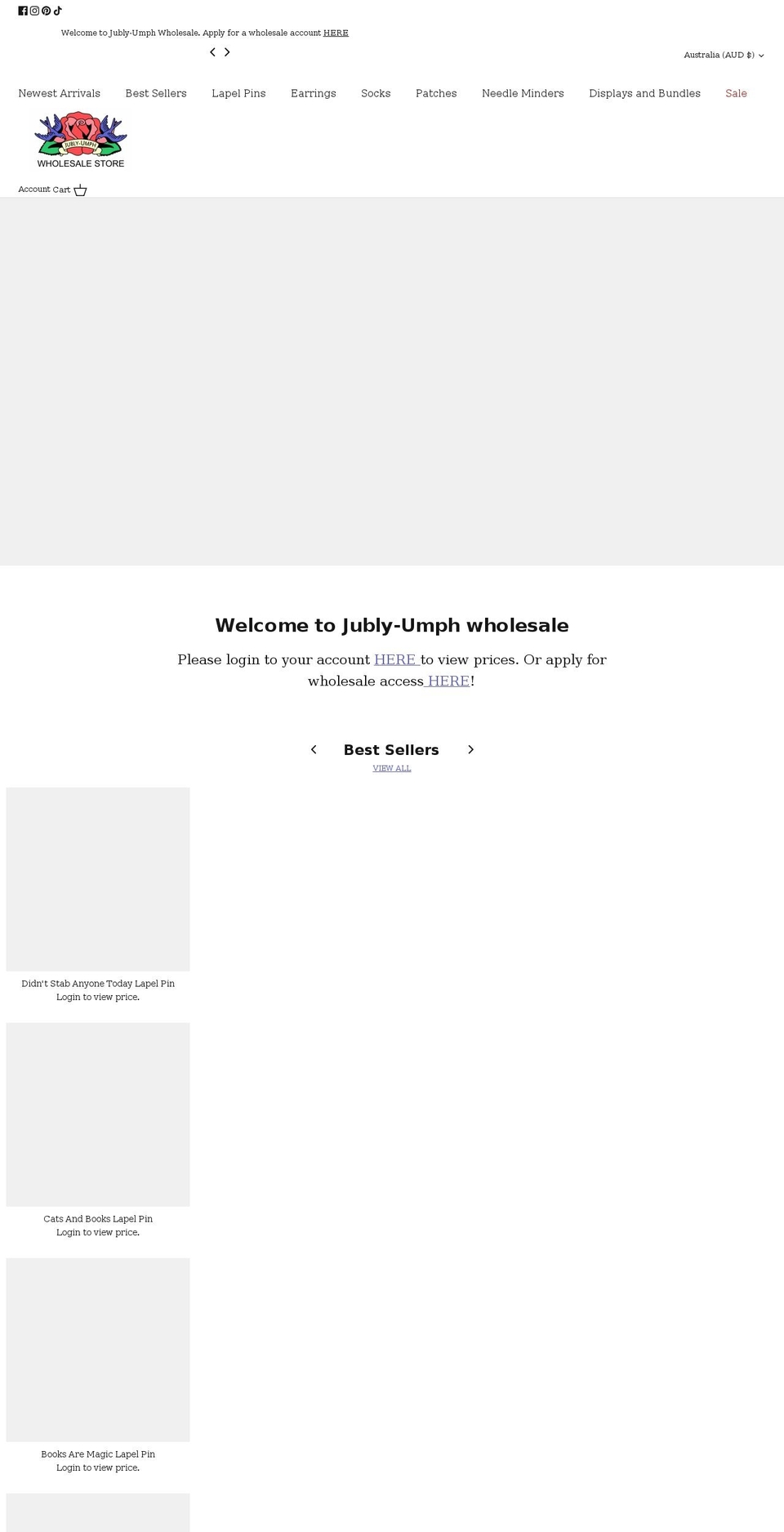 juwholesalestore.com shopify website screenshot