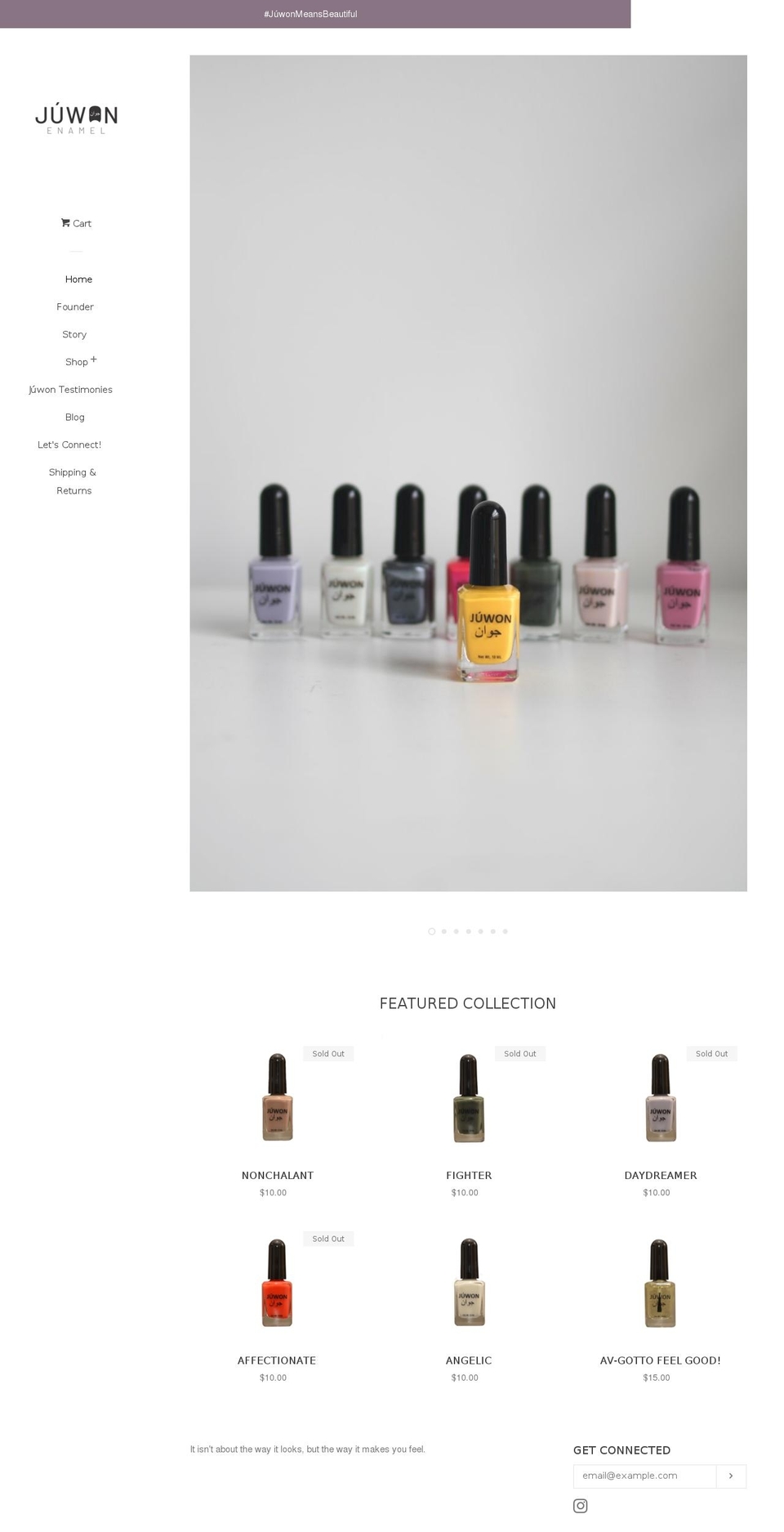 juwonenamel.com — Shopify storefront screenshot