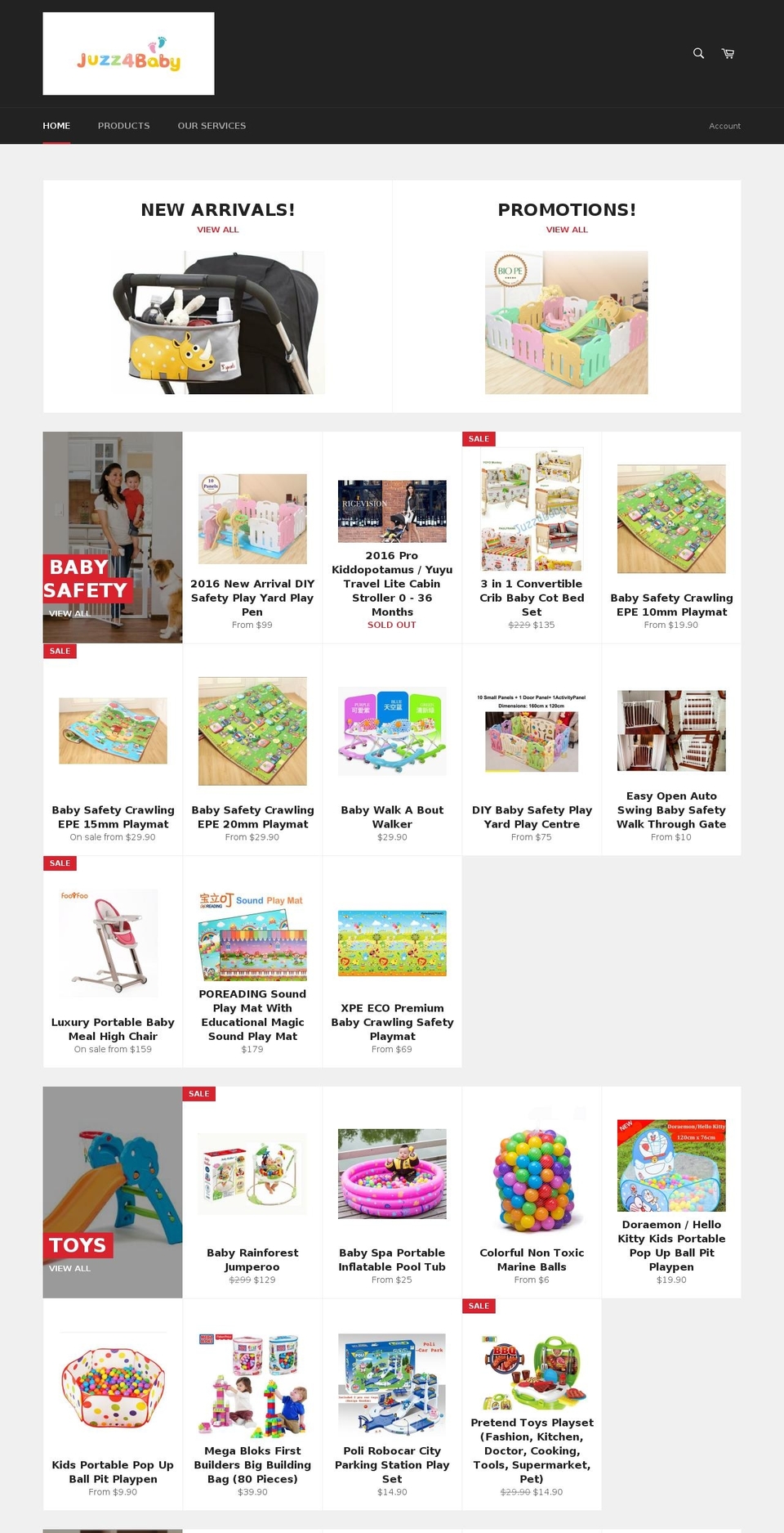 juzz4baby.com shopify website screenshot