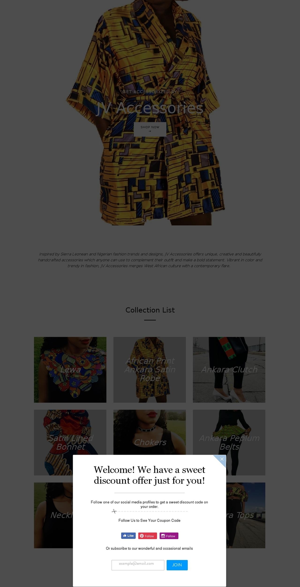 jv-accessories.com — Shopify storefront screenshot