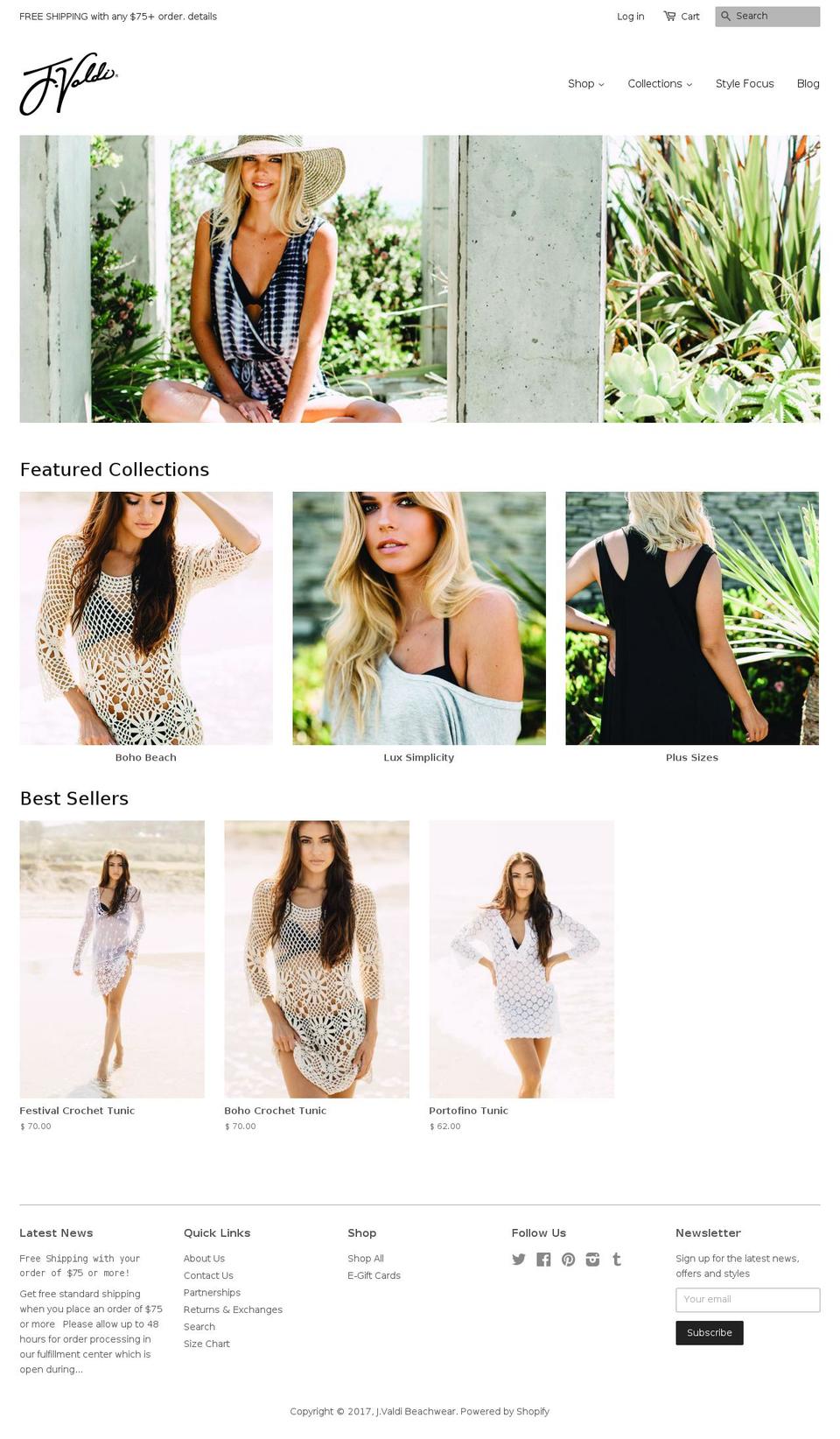 jvaldi.com shopify website screenshot