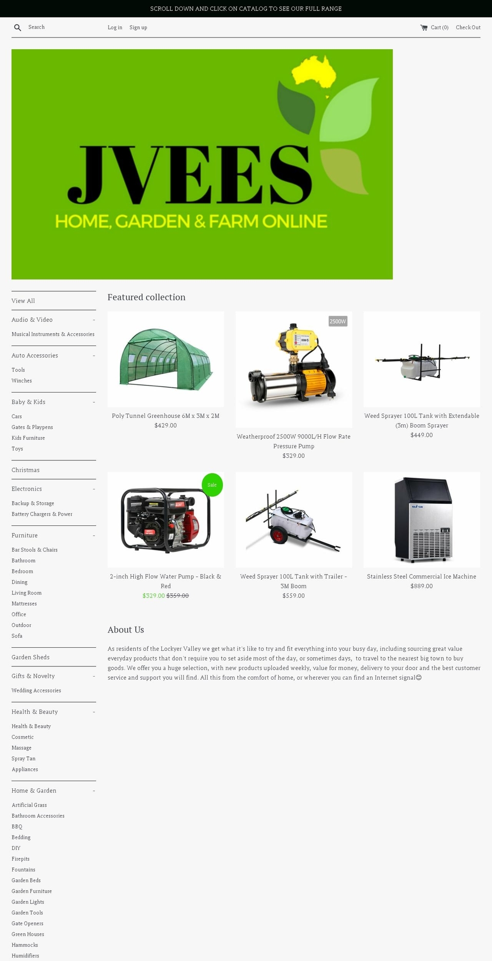 jvees.com.au shopify website screenshot
