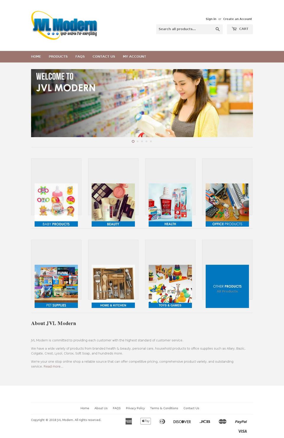 Customized Shopify theme site example jvlmodern.com