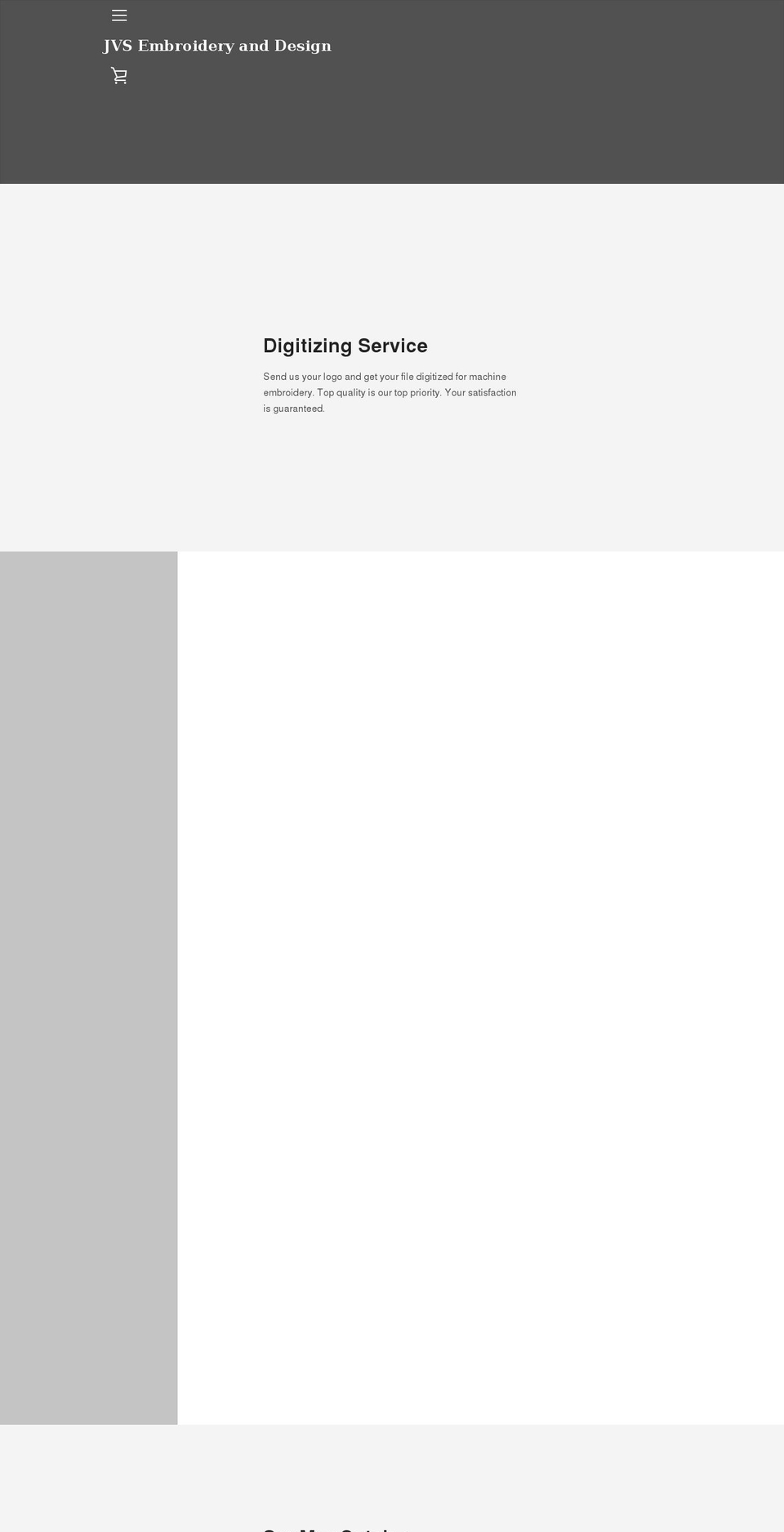 jvsembroidery.com shopify website screenshot