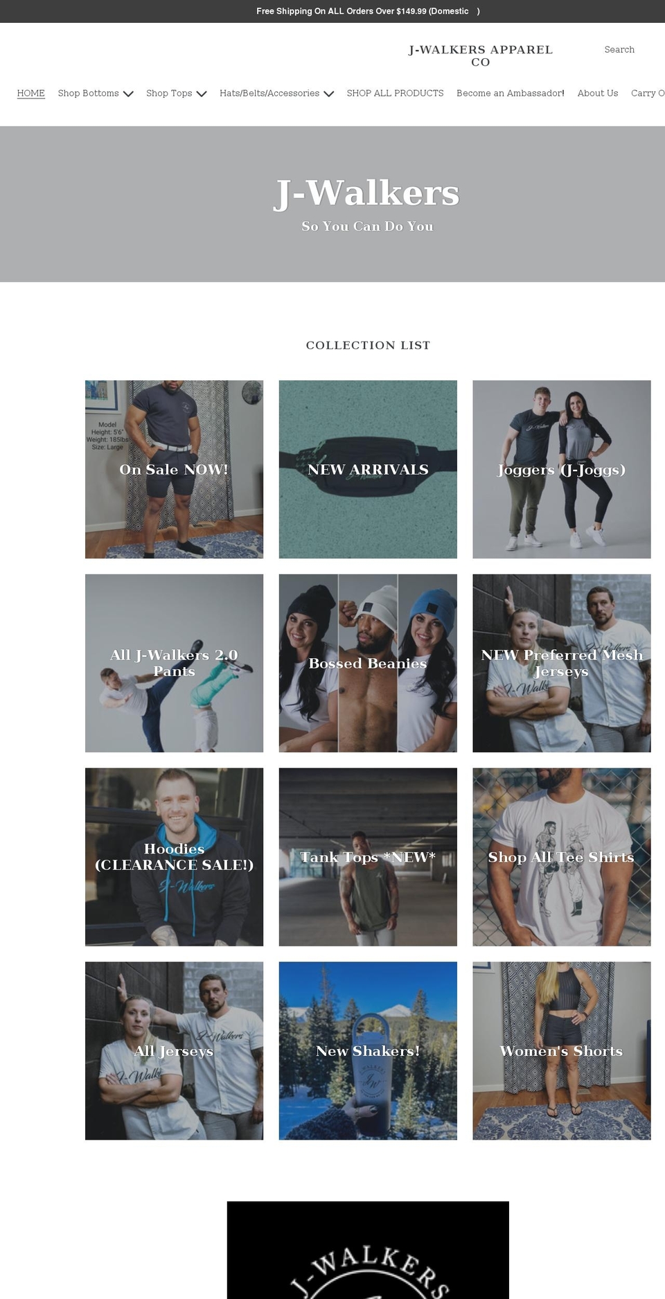 jwalkersapparel.com shopify website screenshot