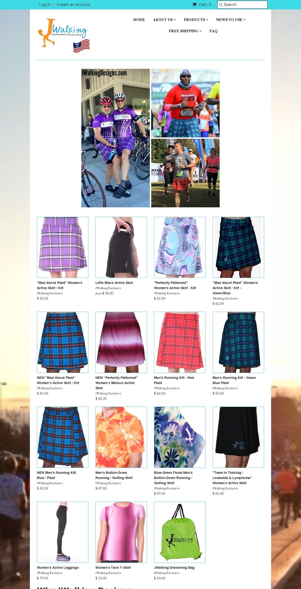 jwalkingdesigns.com shopify website screenshot