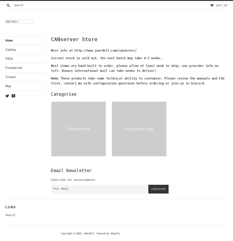 jwardell.myshopify.com shopify website screenshot