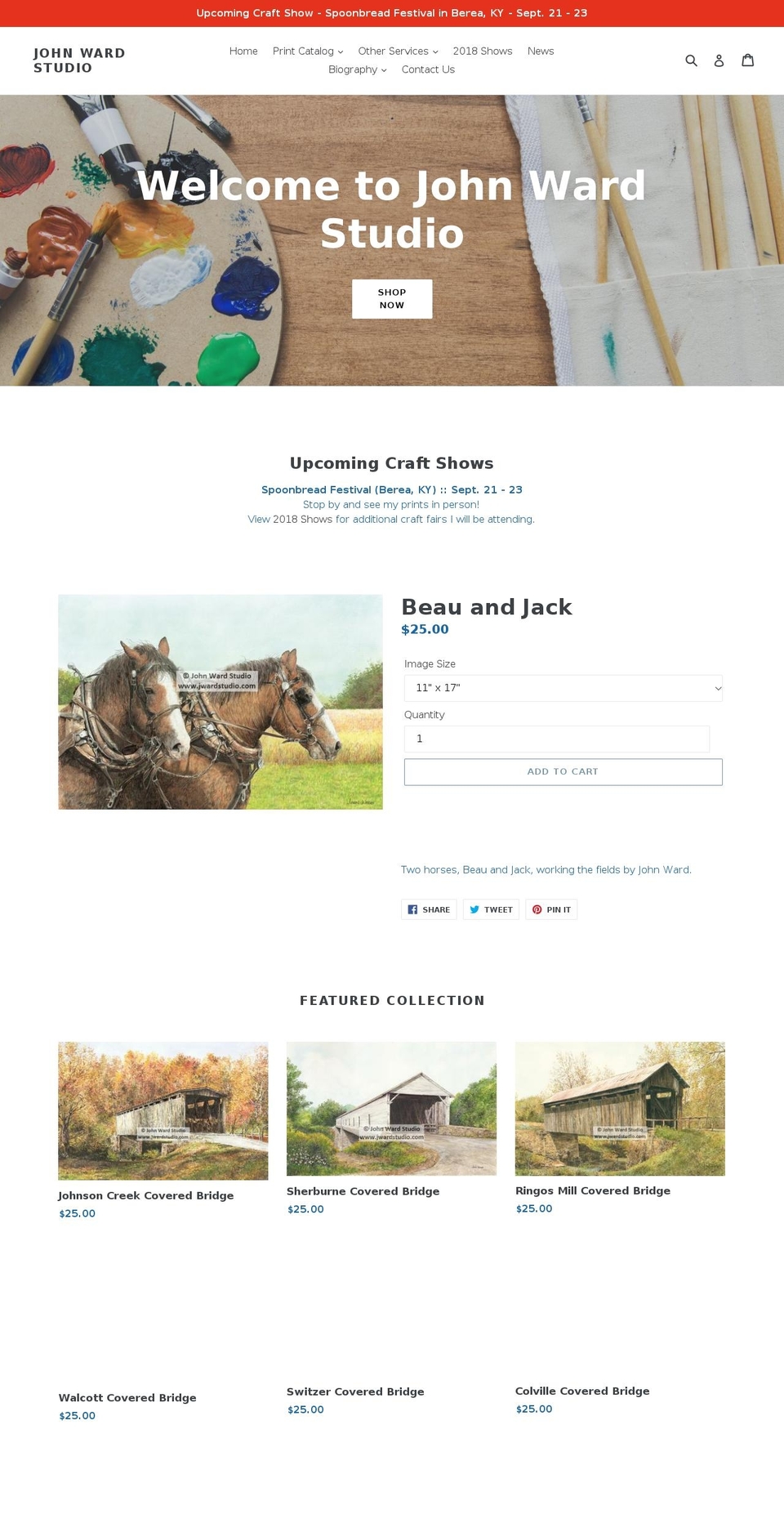 jwardstudio.com shopify website screenshot