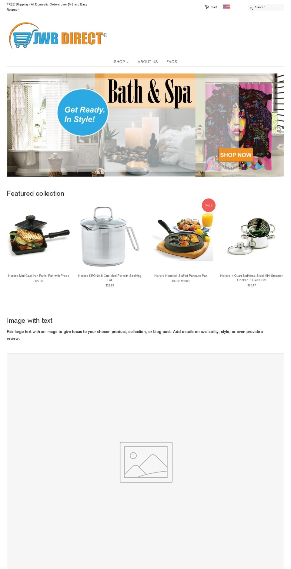 jwbdirect.com shopify website screenshot