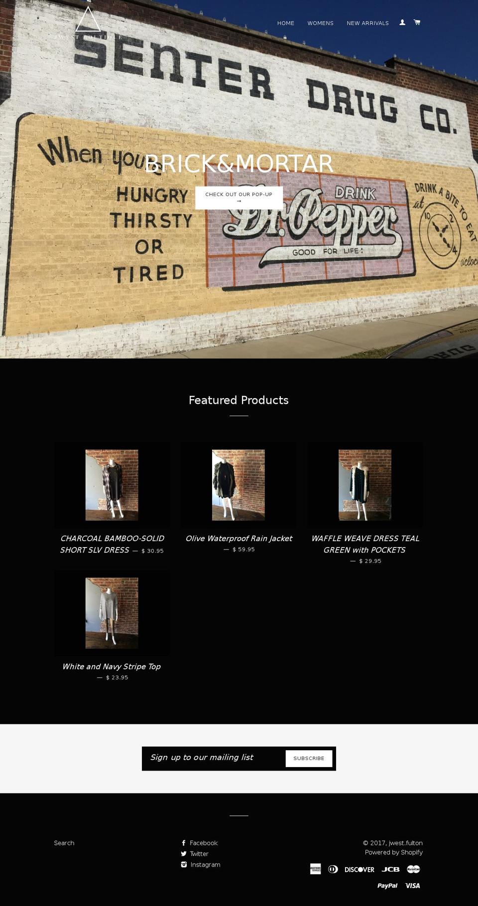 jwestfulton.com shopify website screenshot