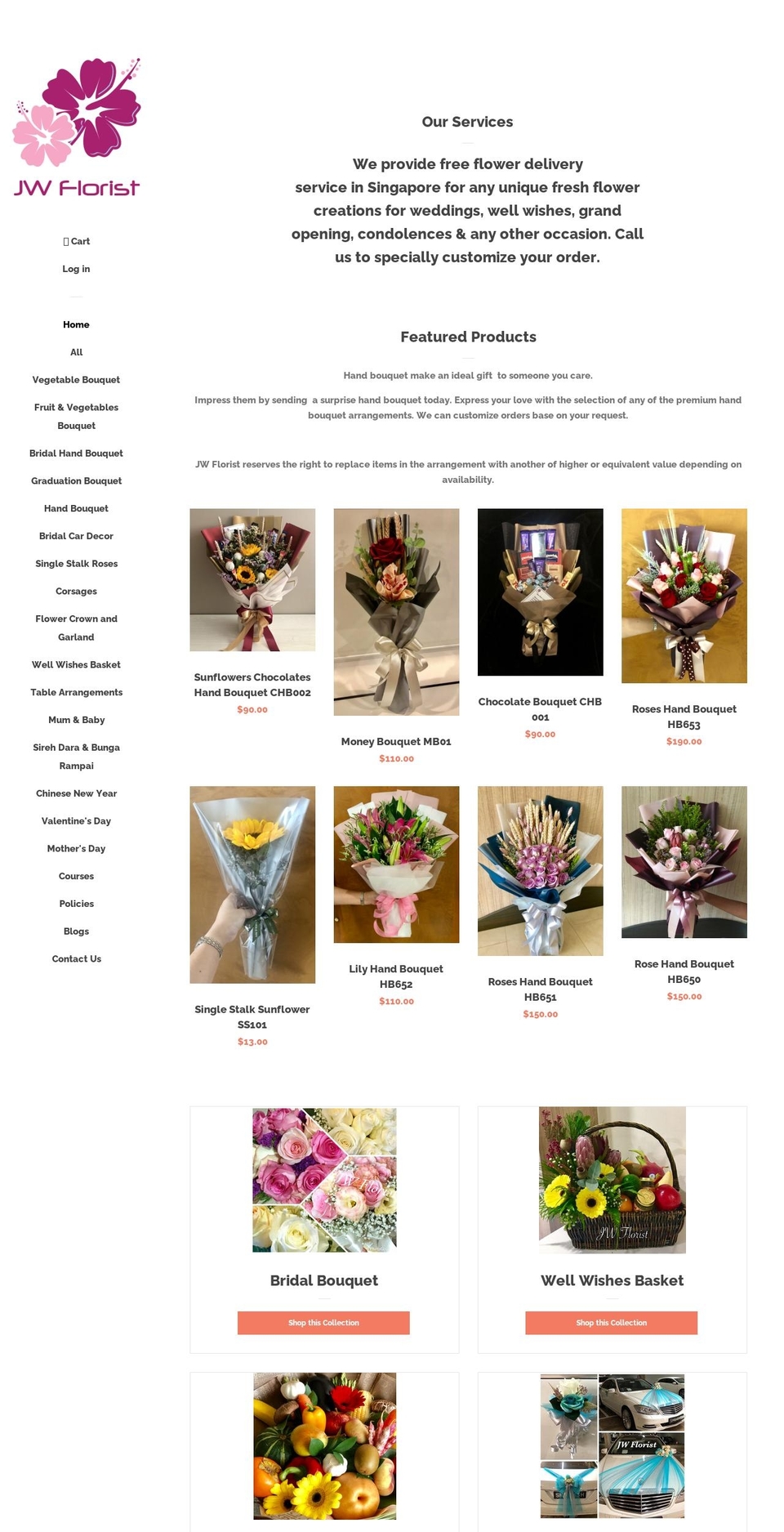 jwflorist.com.sg shopify website screenshot