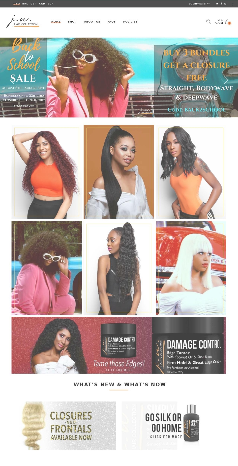 Final JW Hair Collection Shopify theme site example jwhair.com