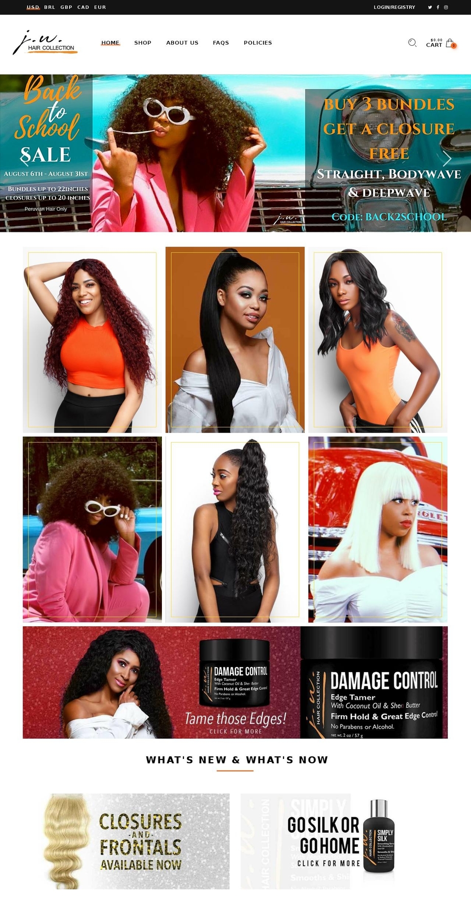 Final JW Hair Collection Shopify theme site example jwhaircollection.com