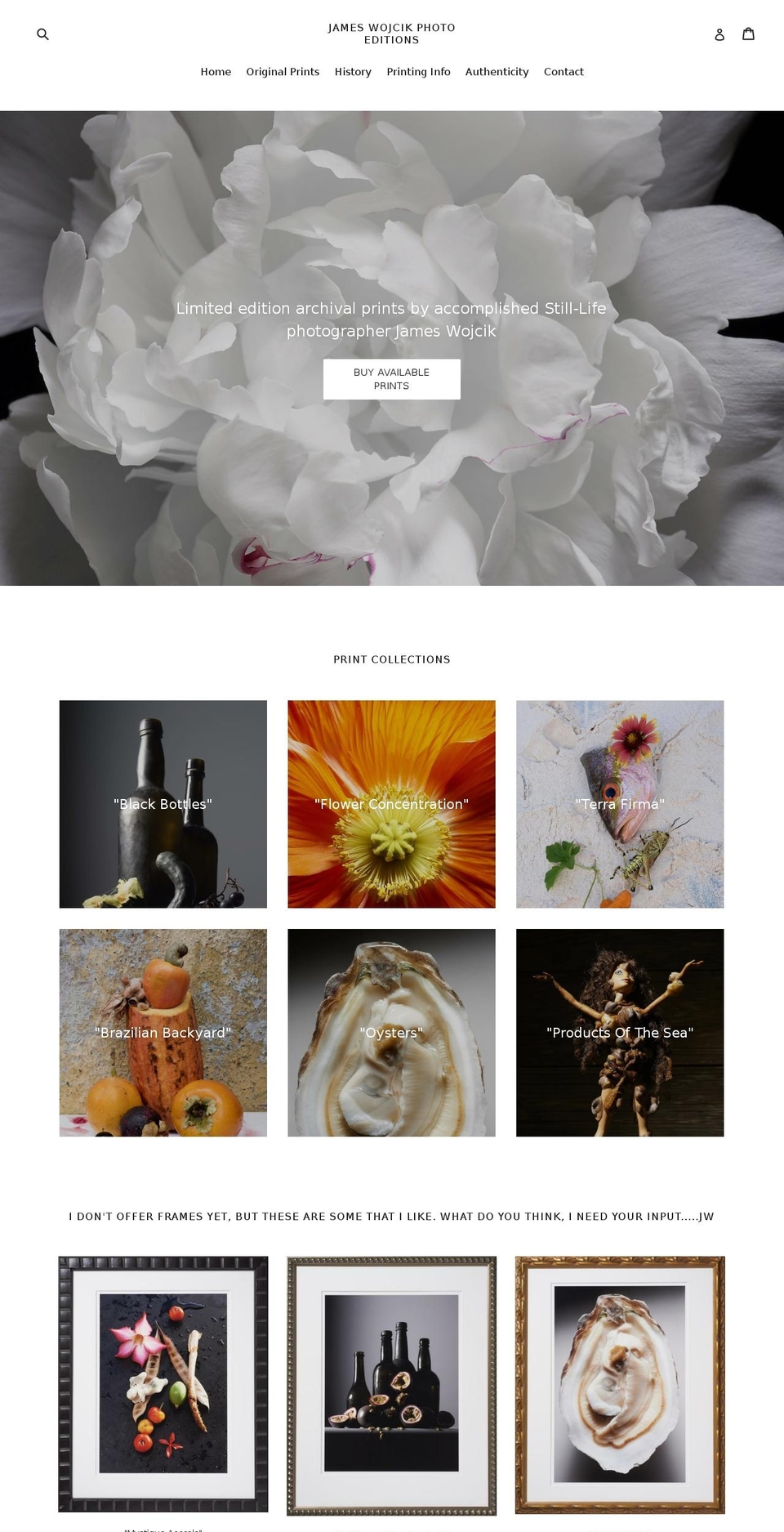 jwphotoeditions.com — Shopify storefront screenshot