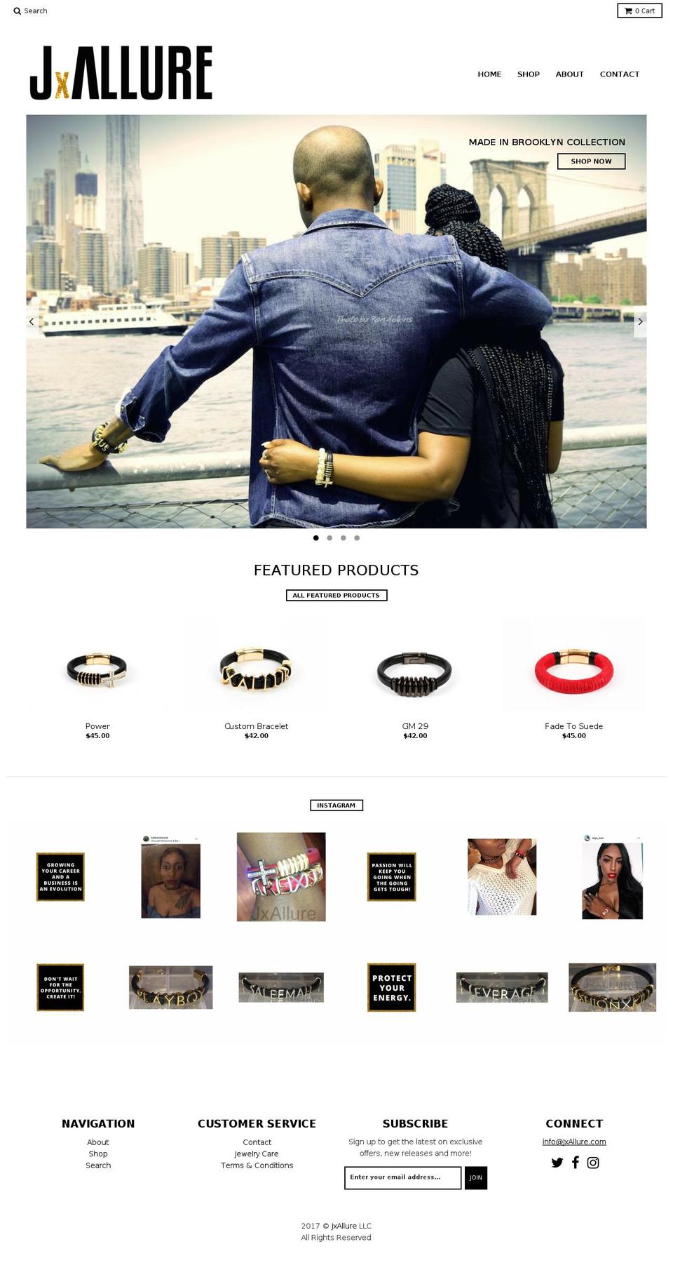 jxallure.com shopify website screenshot