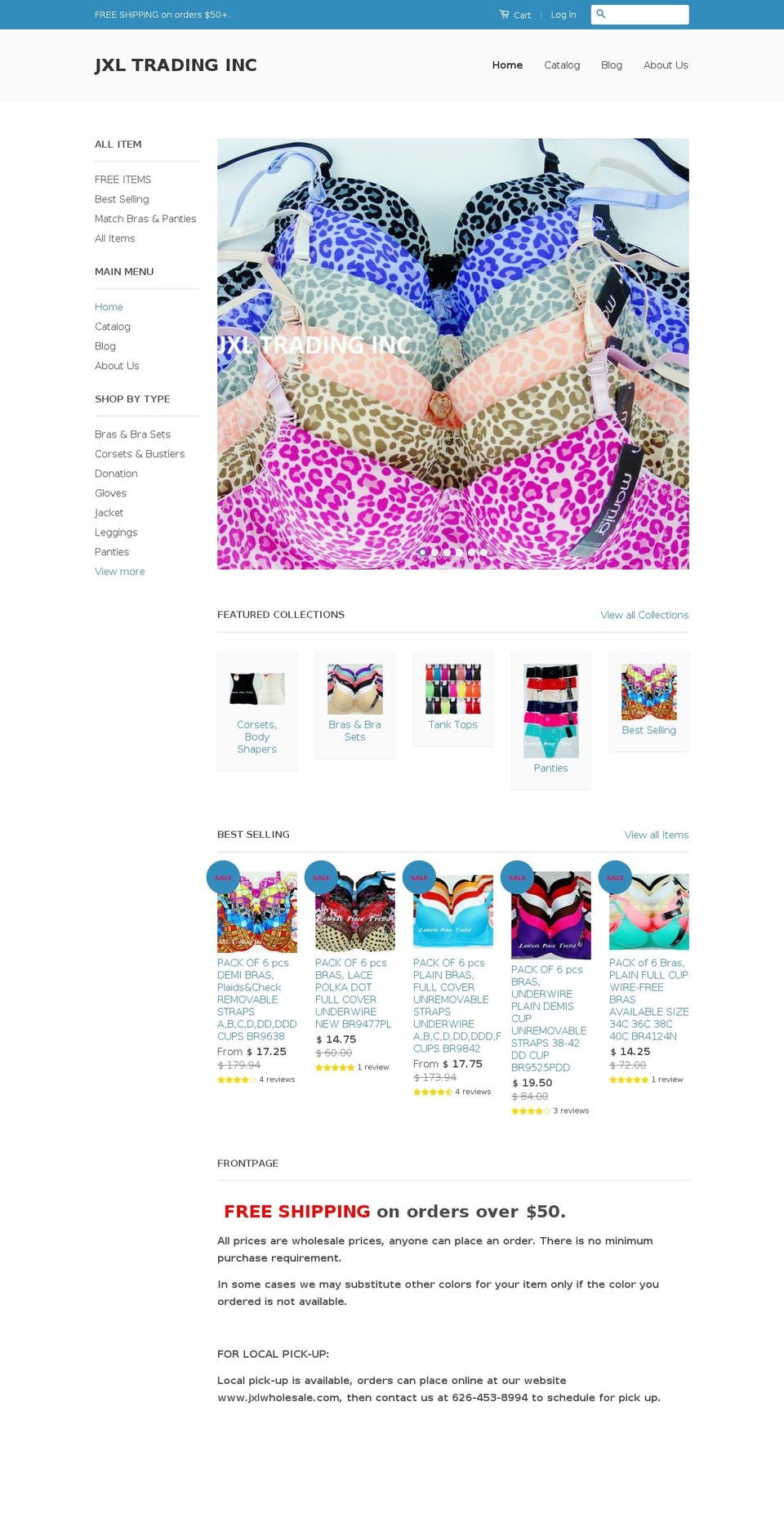 jxltrading.com shopify website screenshot