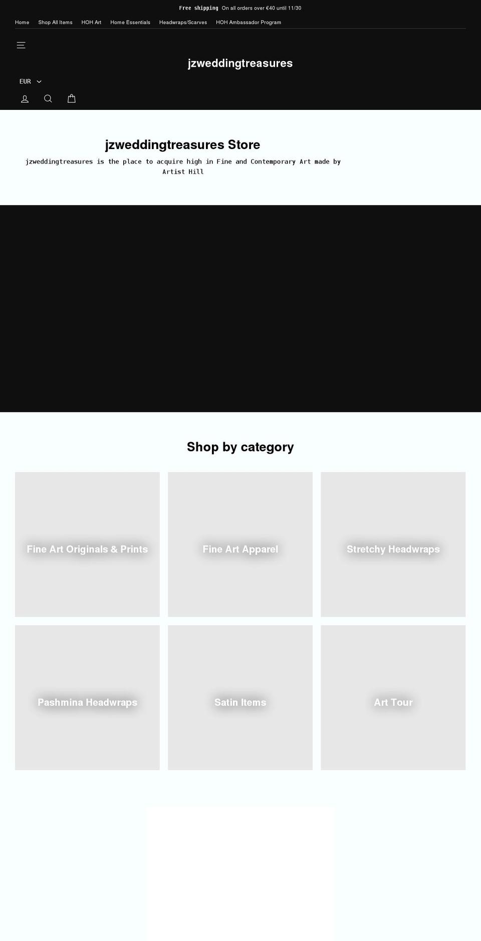 jzweddingtreasures.com shopify website screenshot
