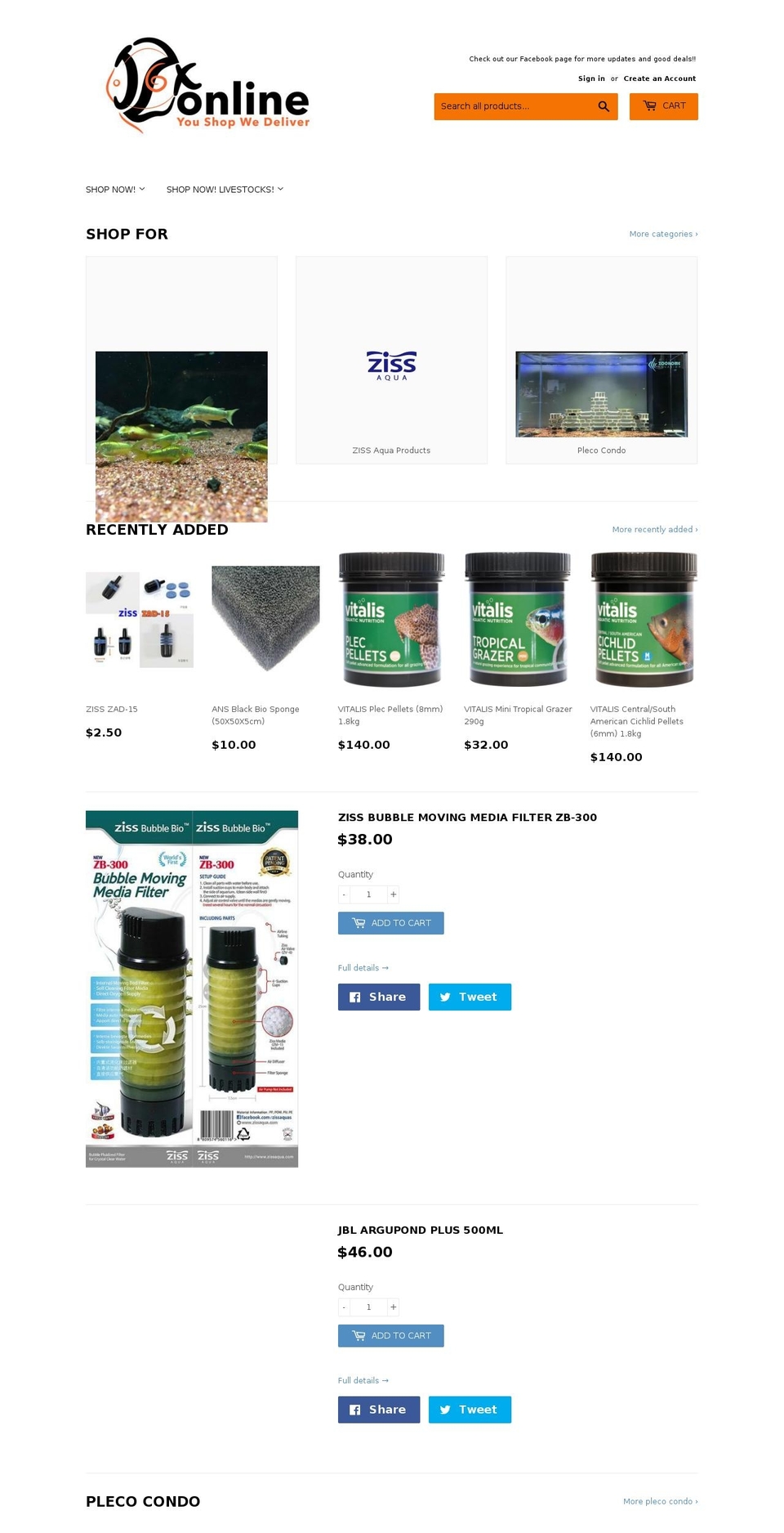 jzxonline.com — Shopify storefront screenshot