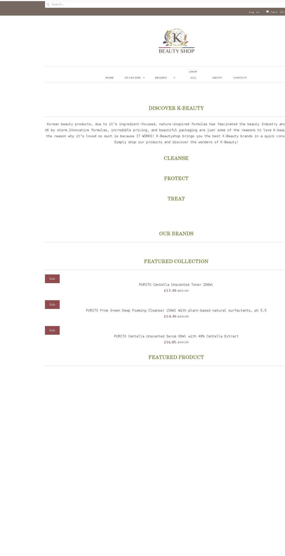 k-beautyshop.co.uk shopify website screenshot