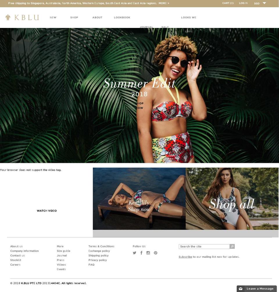 k-blu.com — Shopify storefront screenshot