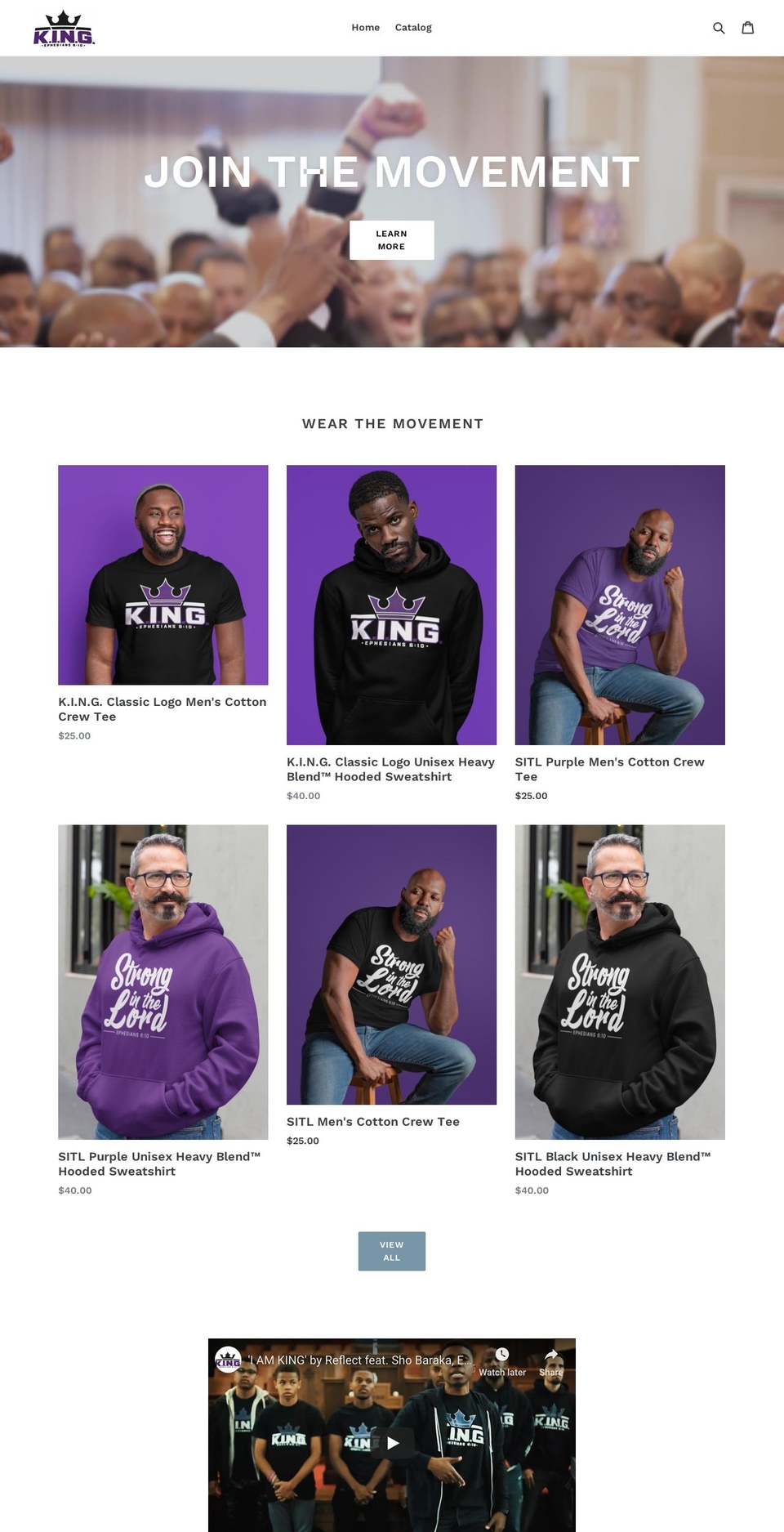 k-i-n-g-movement-apparel.myshopify.com — Shopify storefront screenshot