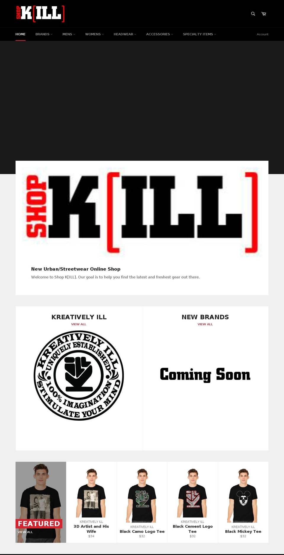 k-ill.com — Shopify storefront screenshot