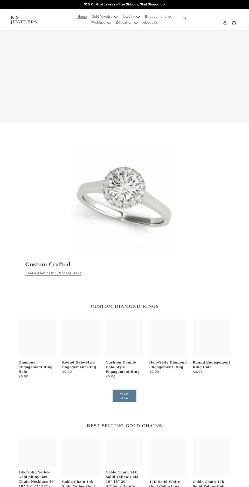 k-jewelers.com shopify website screenshot