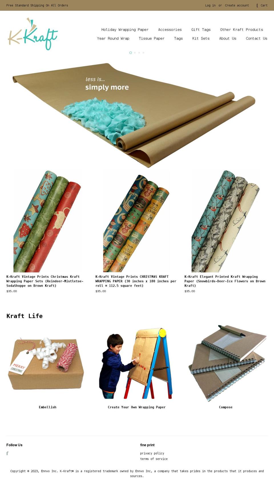 k-kraftpaper.com — Shopify storefront screenshot