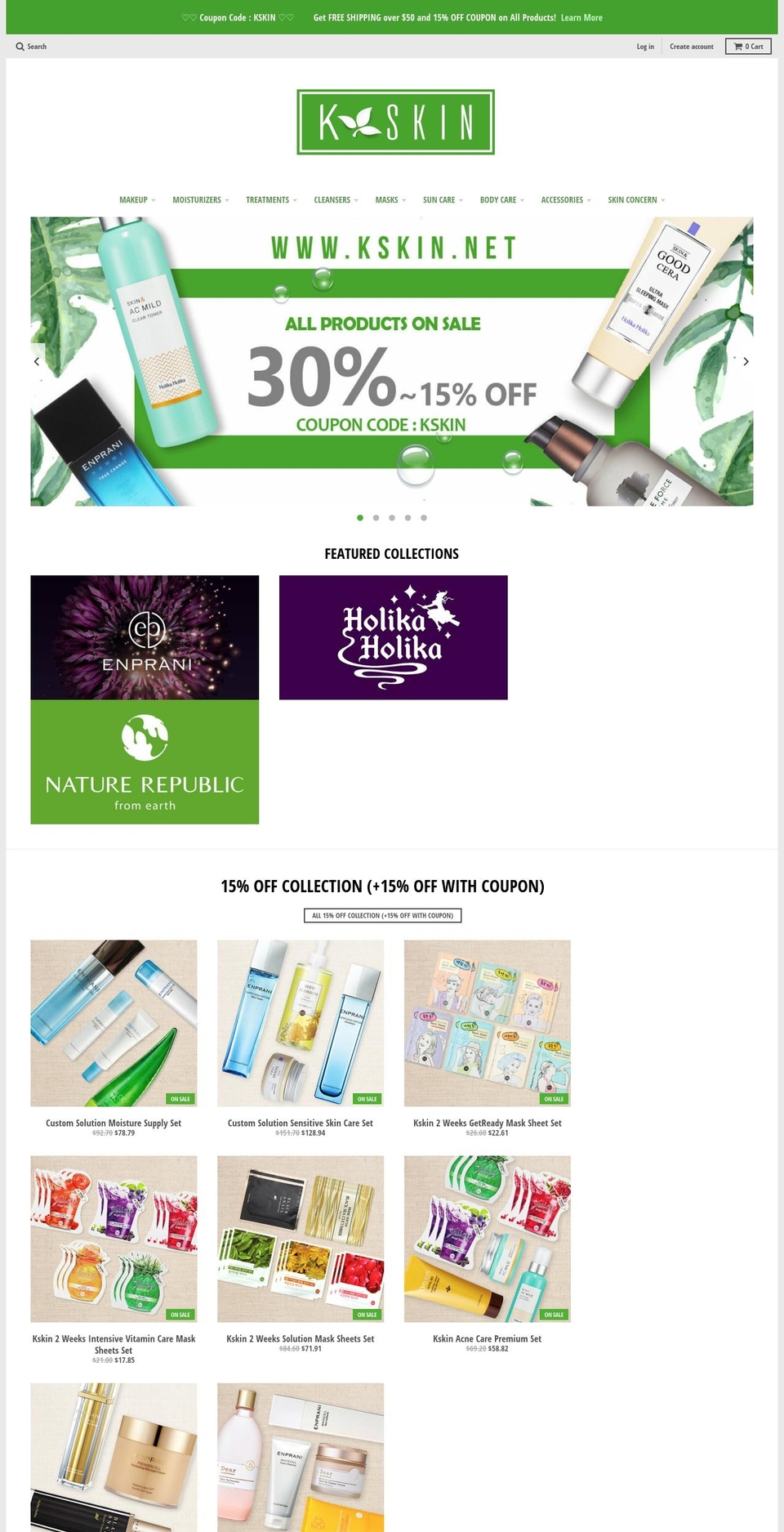 k-skin.net shopify website screenshot