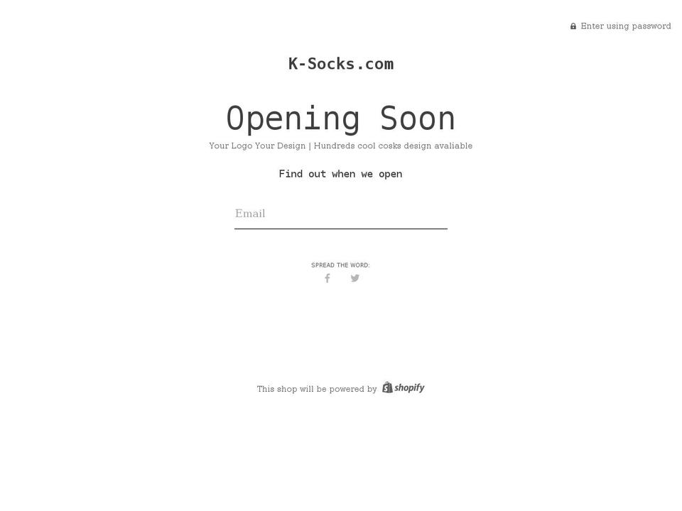 k-socks.com shopify website screenshot
