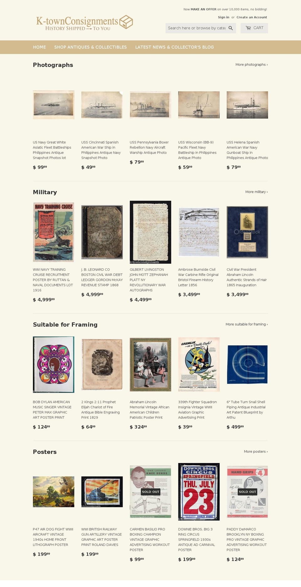 k-townconsignments.com shopify website screenshot