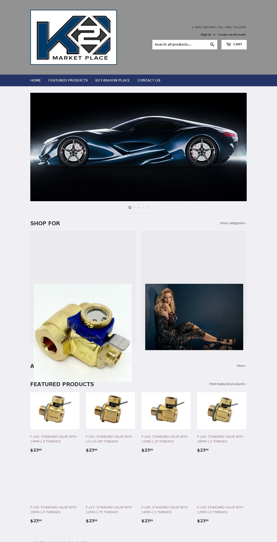 k2cp.com — Shopify storefront screenshot
