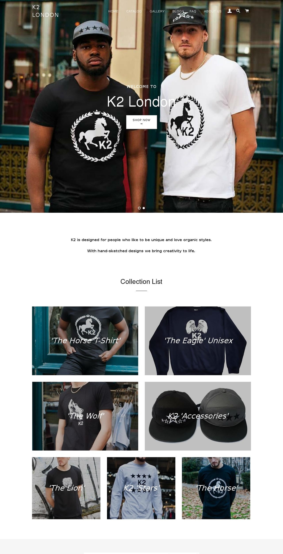 k2london.co.uk shopify website screenshot