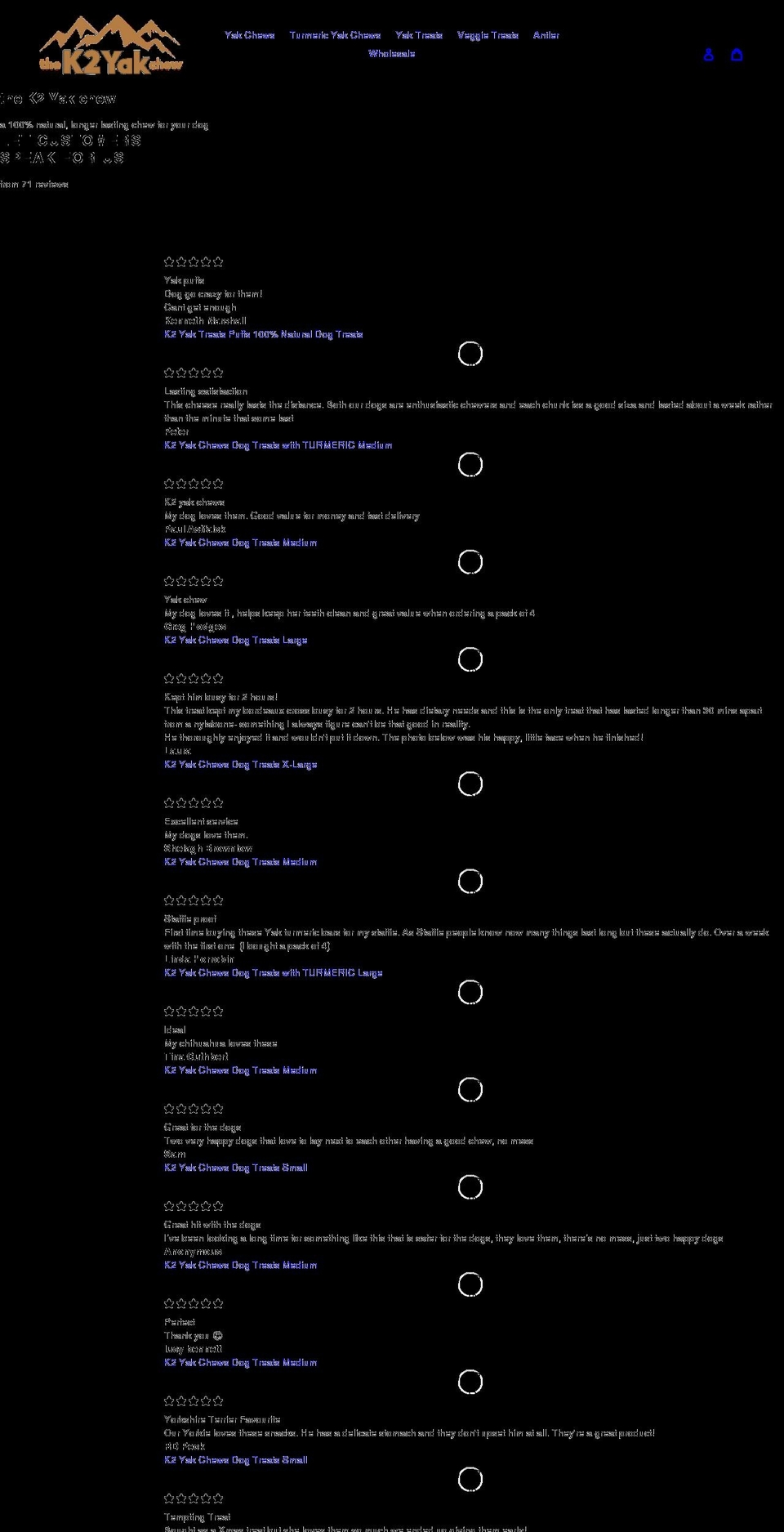 k2yakchews.co.uk shopify website screenshot