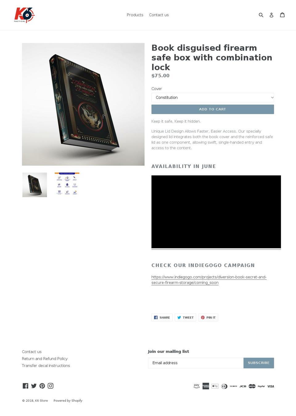 k6store.com — Shopify storefront screenshot