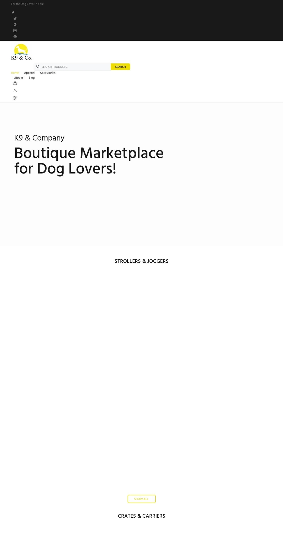 k9andcompany.com shopify website screenshot