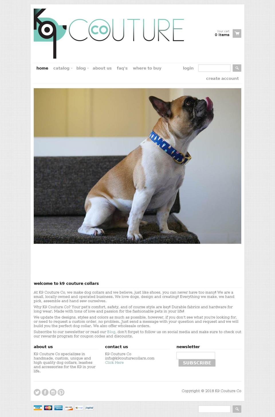 k9coutureco.com — Shopify storefront screenshot