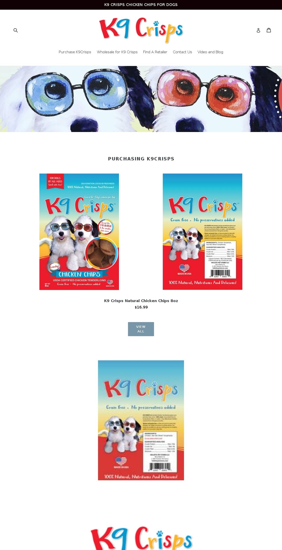 k9crisps.com — Shopify storefront screenshot