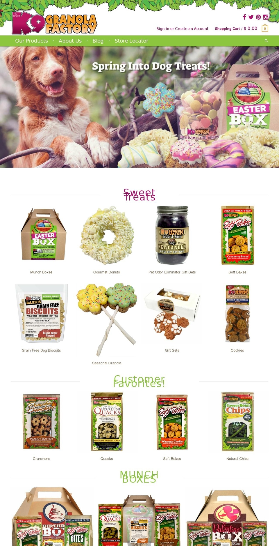 Foodie Shopify theme site example k9granolafactory.com