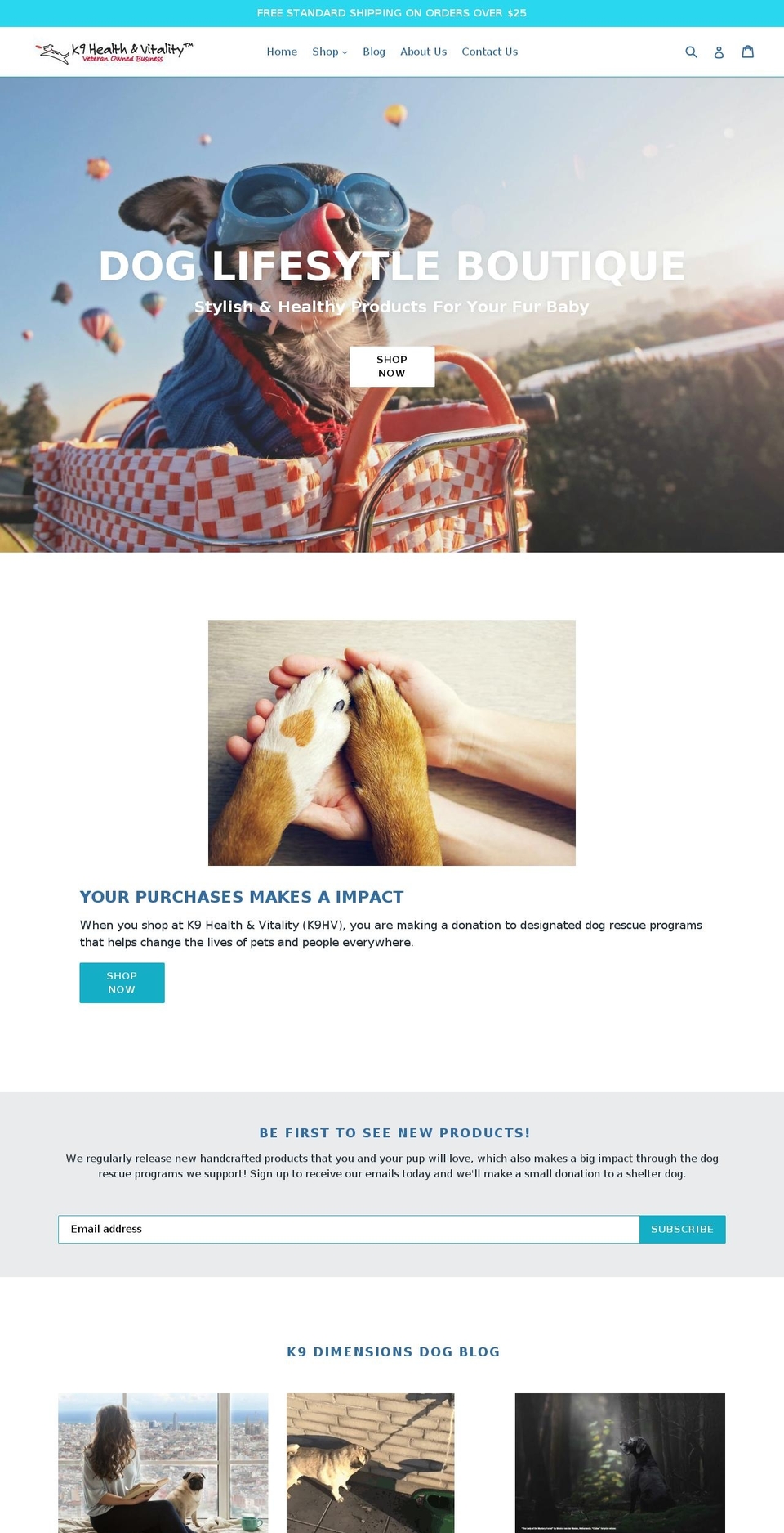 k9hv.com — Shopify storefront screenshot