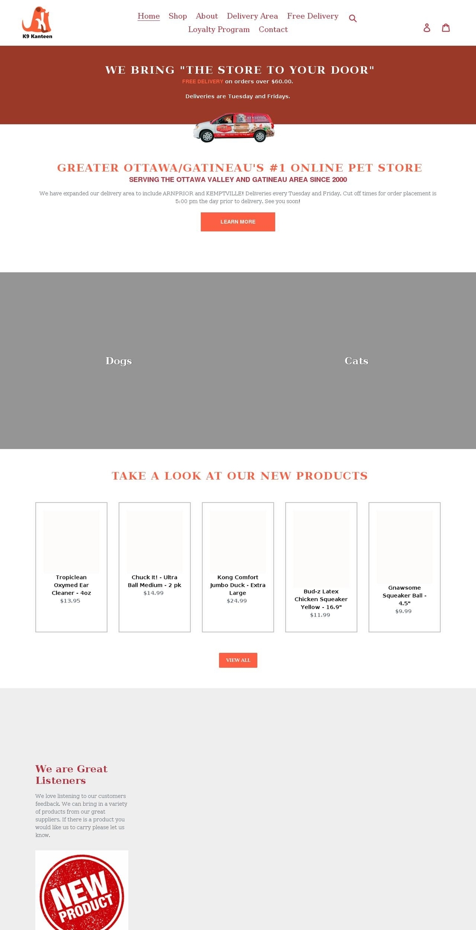 k9kanteen.com shopify website screenshot