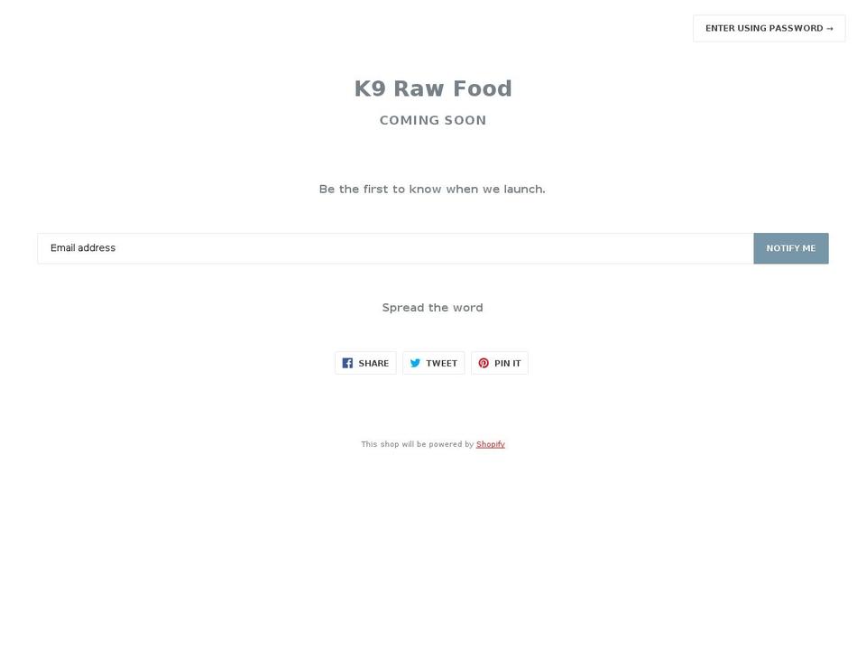 k9rawfood.com — Shopify storefront screenshot