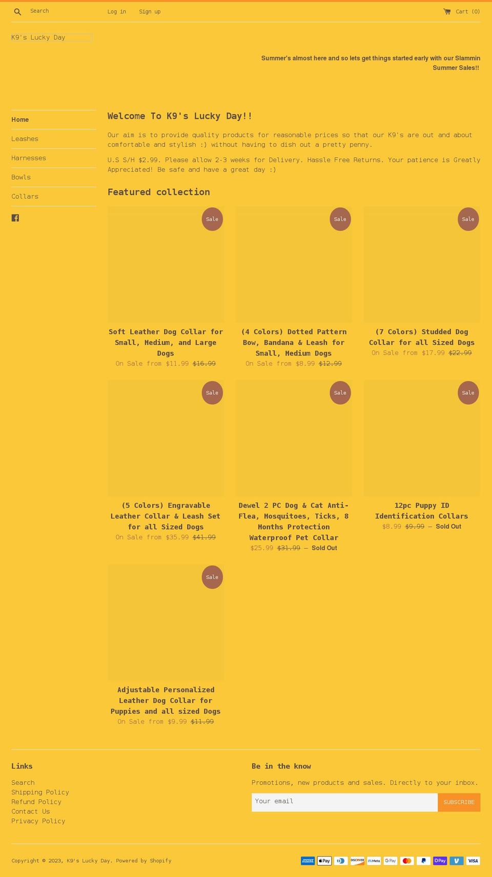 k9sluckyday.com shopify website screenshot