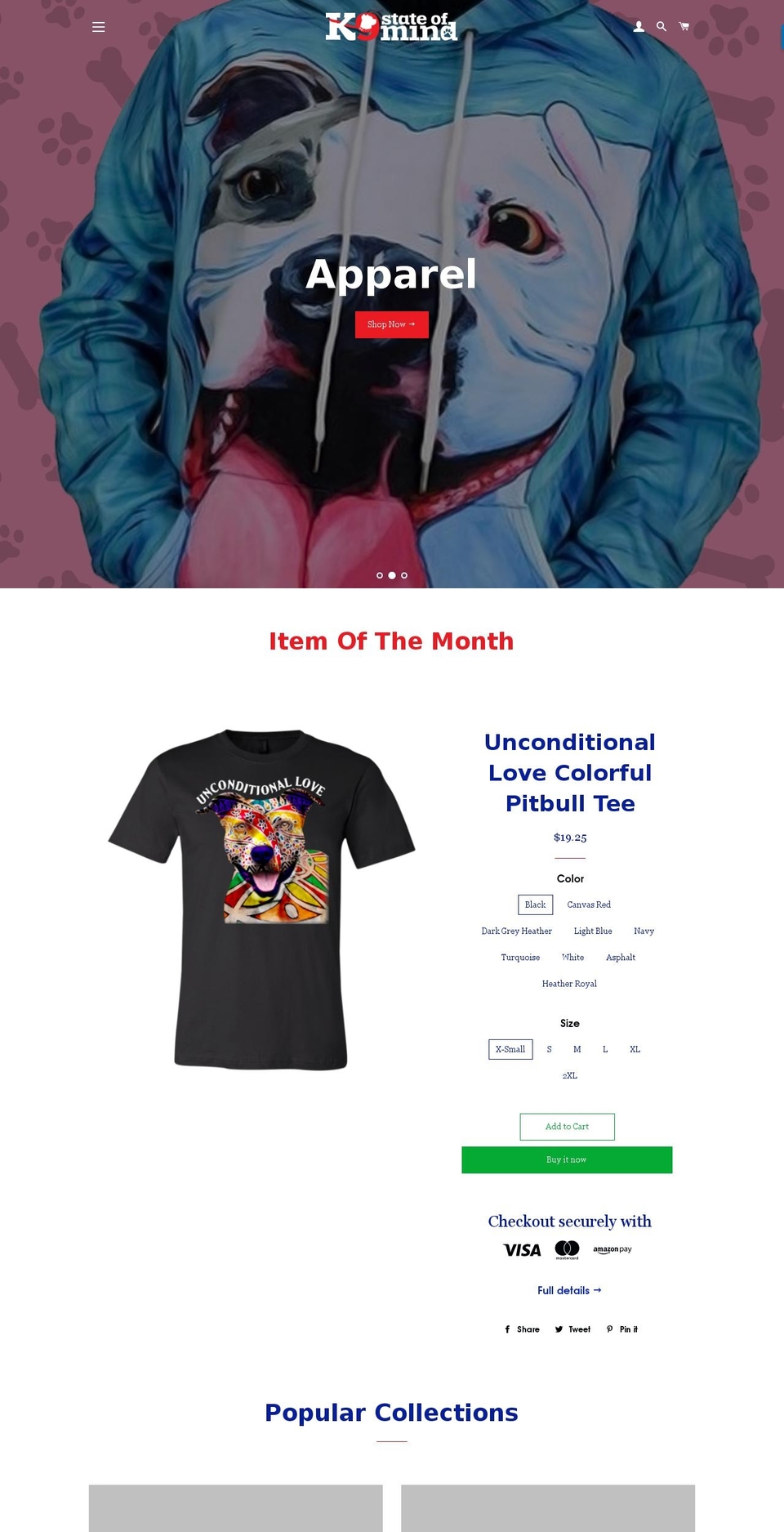 k9stateofmindshop.com — Shopify storefront screenshot